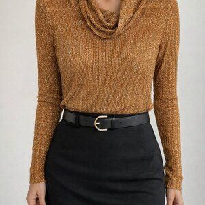 Gold Vintage Metallic knit sweater,  fromThe Room, glam and fabulous